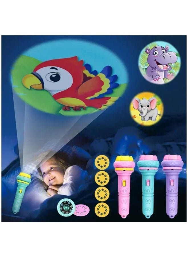 DAT Kids Projection Flashlight Toy with Rotating Picture Discs, Handheld LED Torch, 11.5 cm, Multicolor, for Kids Play & Bedtime Fun - Image 2